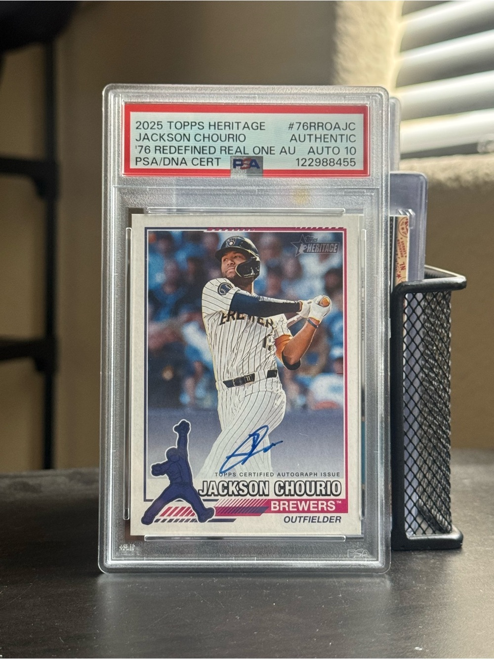 2025 Topps Heritage - 1976 Redefined Jackson Chourio PSA10 Autograph /76